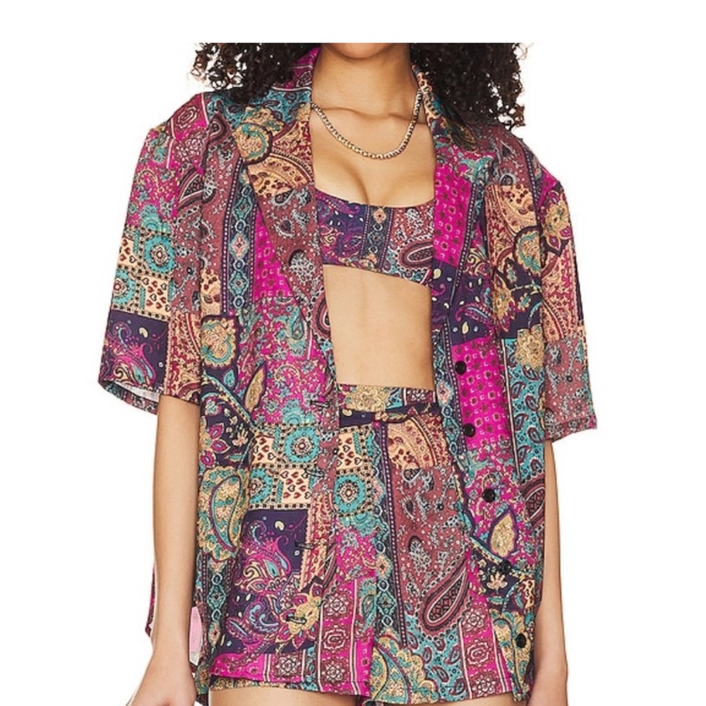 House of Harlow 1960 REVOLVE Bari shirt Multicolor Paisley Button Down Shirt